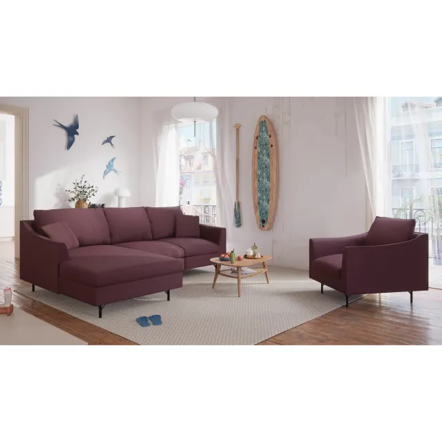 Četverosjed Lijevo Kutna sofa ALFAMA - Bordo