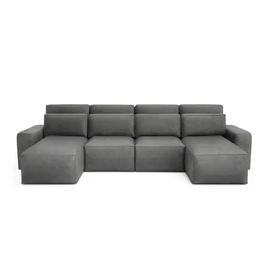 Kutna sofa na razvlačenje JORDAAN - U-oblik - Siva