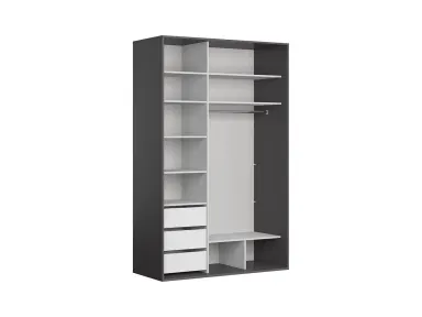 Ormar s kliznim vratima Flex grafit/crni sjaj