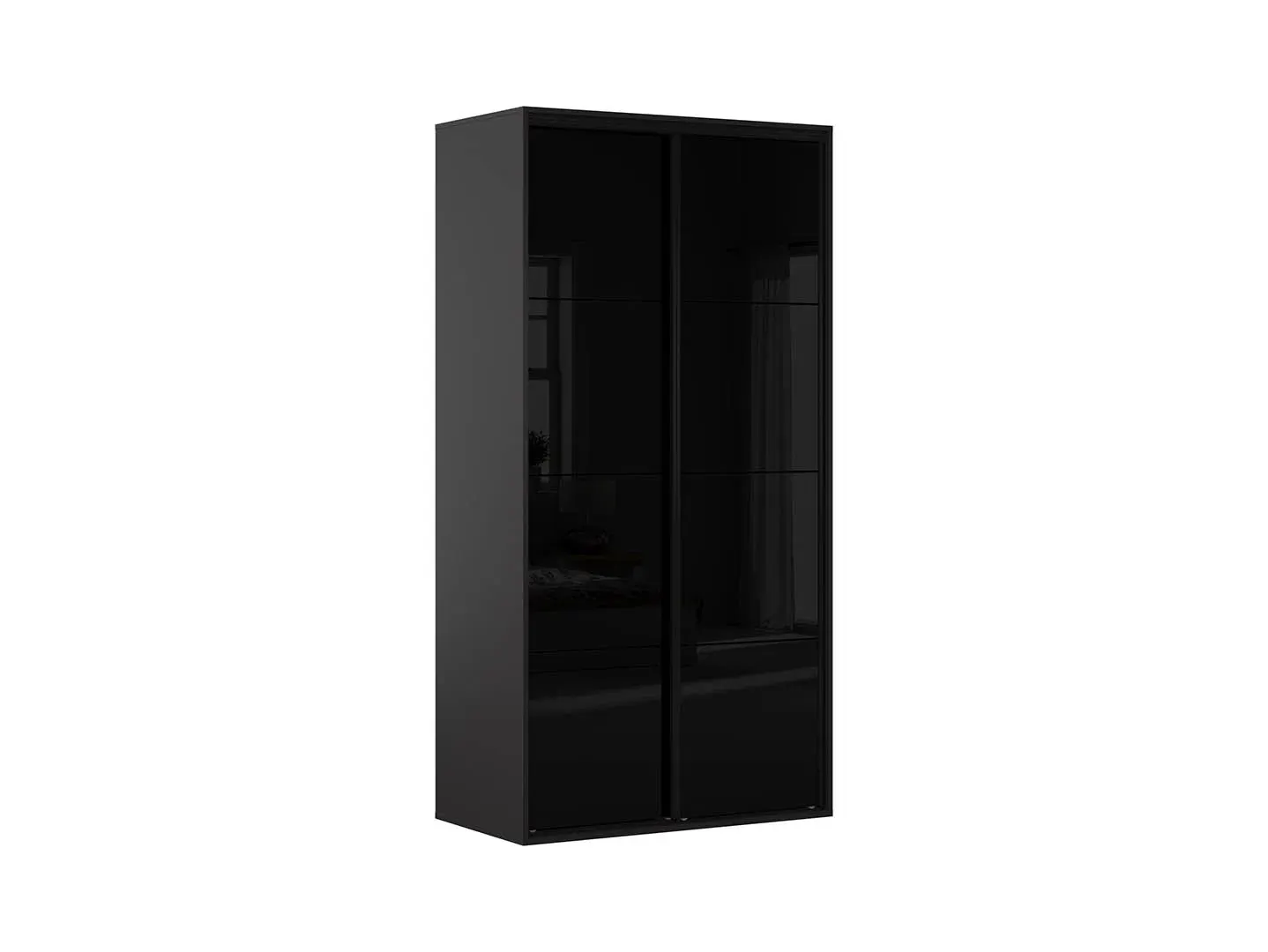 Ormar s kliznim vratima Flex grafit/crni sjaj