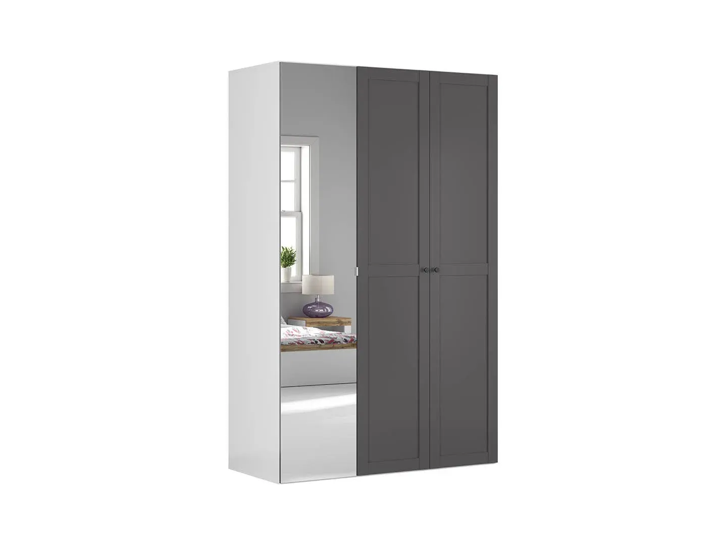 Modularni ormar Flex s vratima i ogledalom bijela/grafit