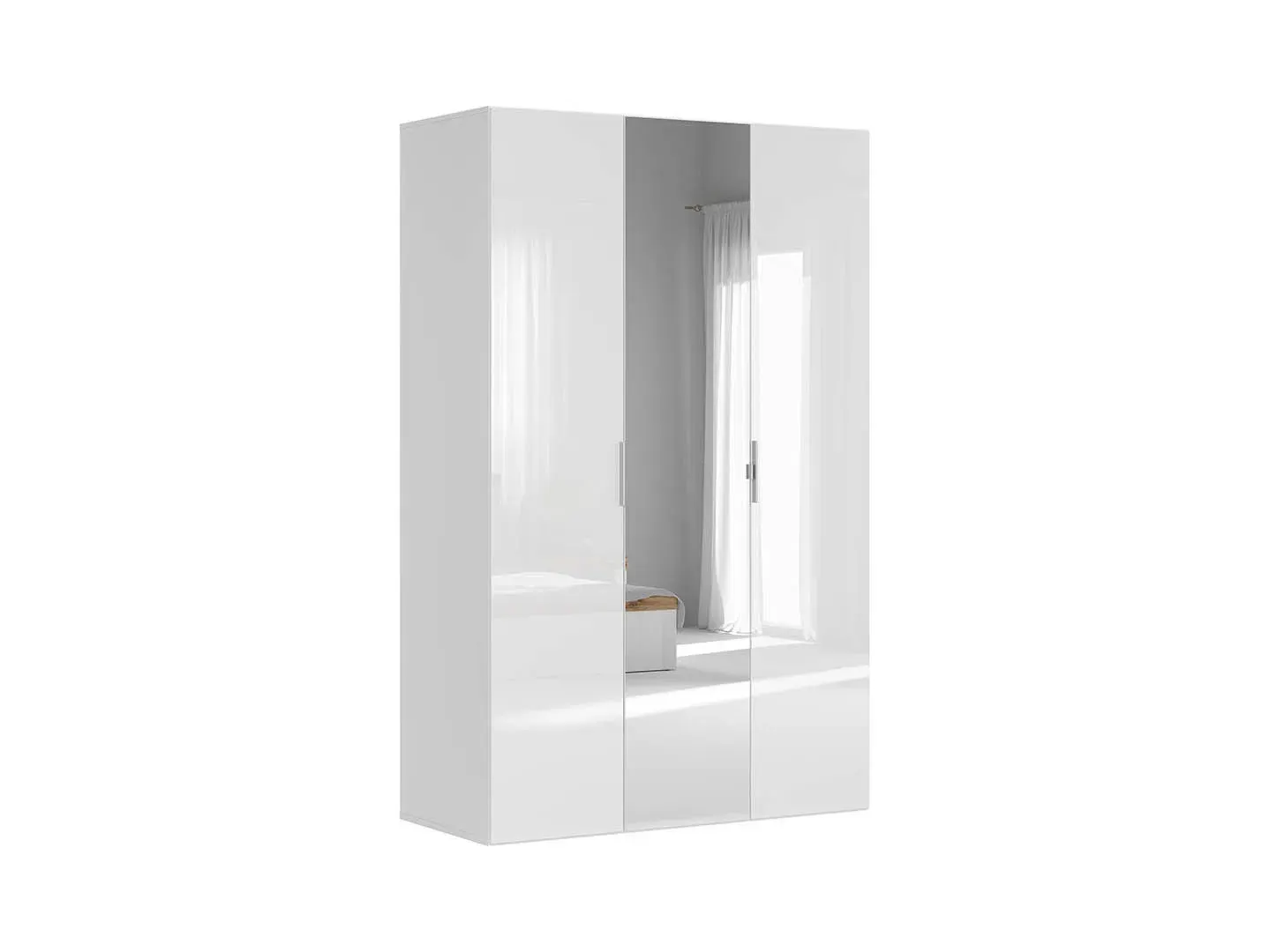 Modularni ormar Flex s vratima i ogledalom bijeli sjaj