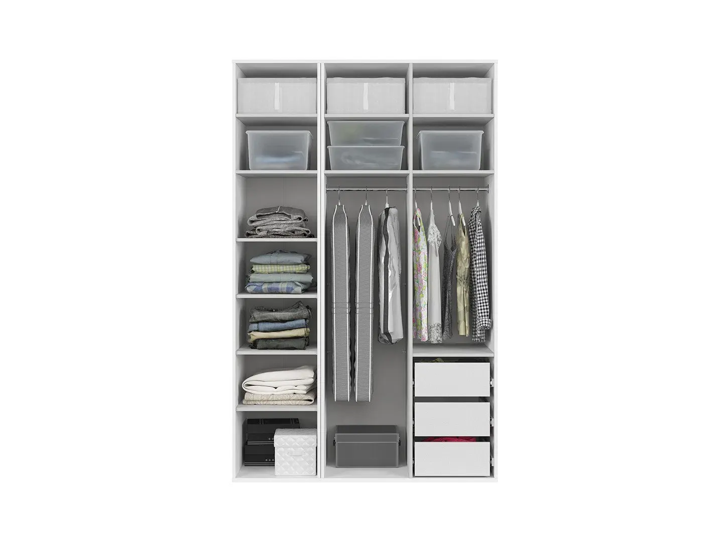 Modularni ormar Flex s vratima hrast tamni — gornji prikaz