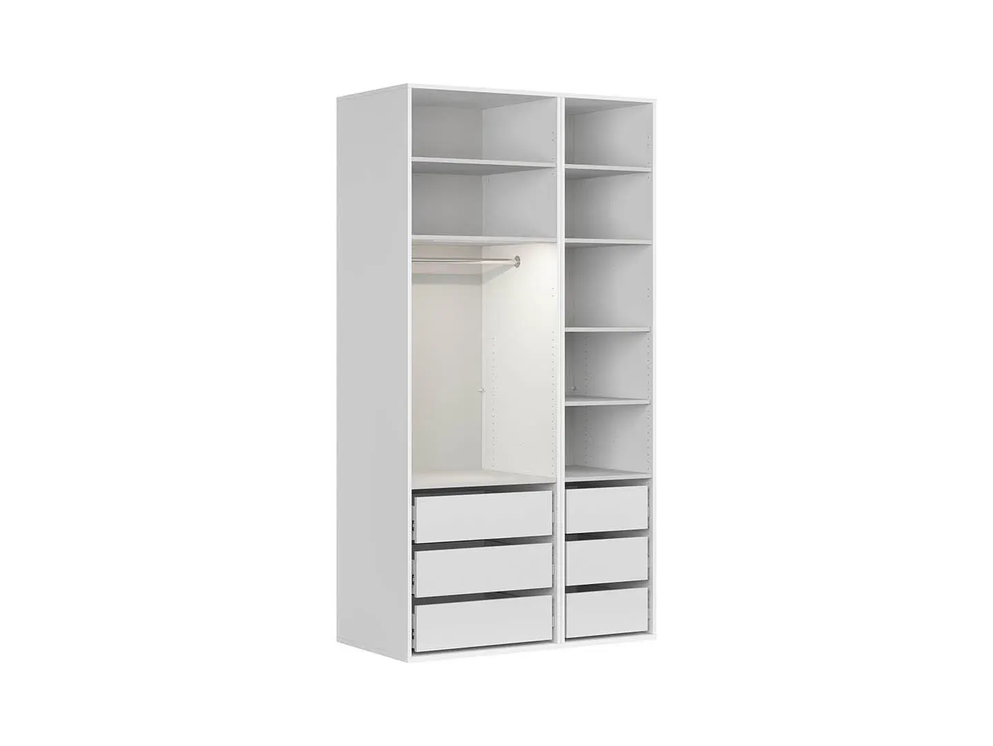 Modularni ormar Flex s vratima i ogledalom bijela — detalj