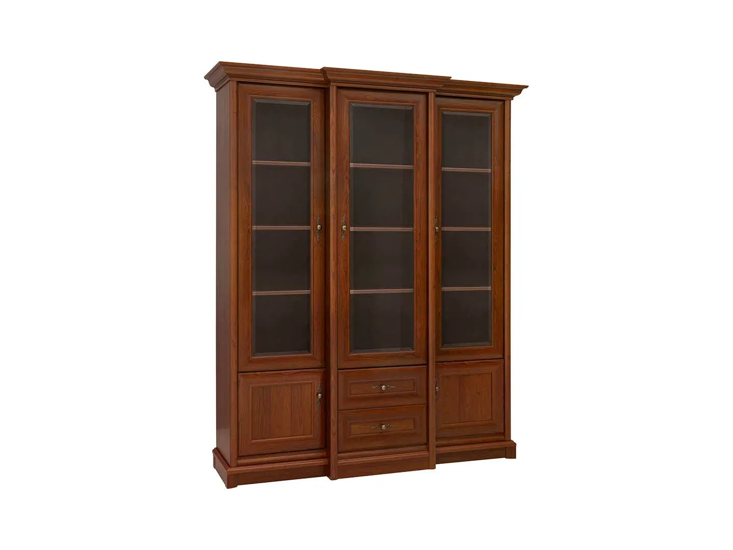 Vitrina Kent s 5 vratima i 2 ladicama kesten