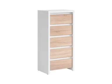 Komoda Kaspian s 5 ladicama bijela