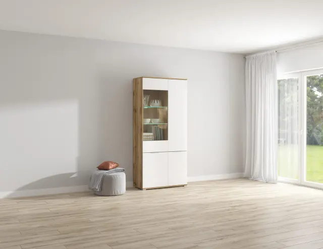 Vitrina Zele s 4 vratima hrast Wotan