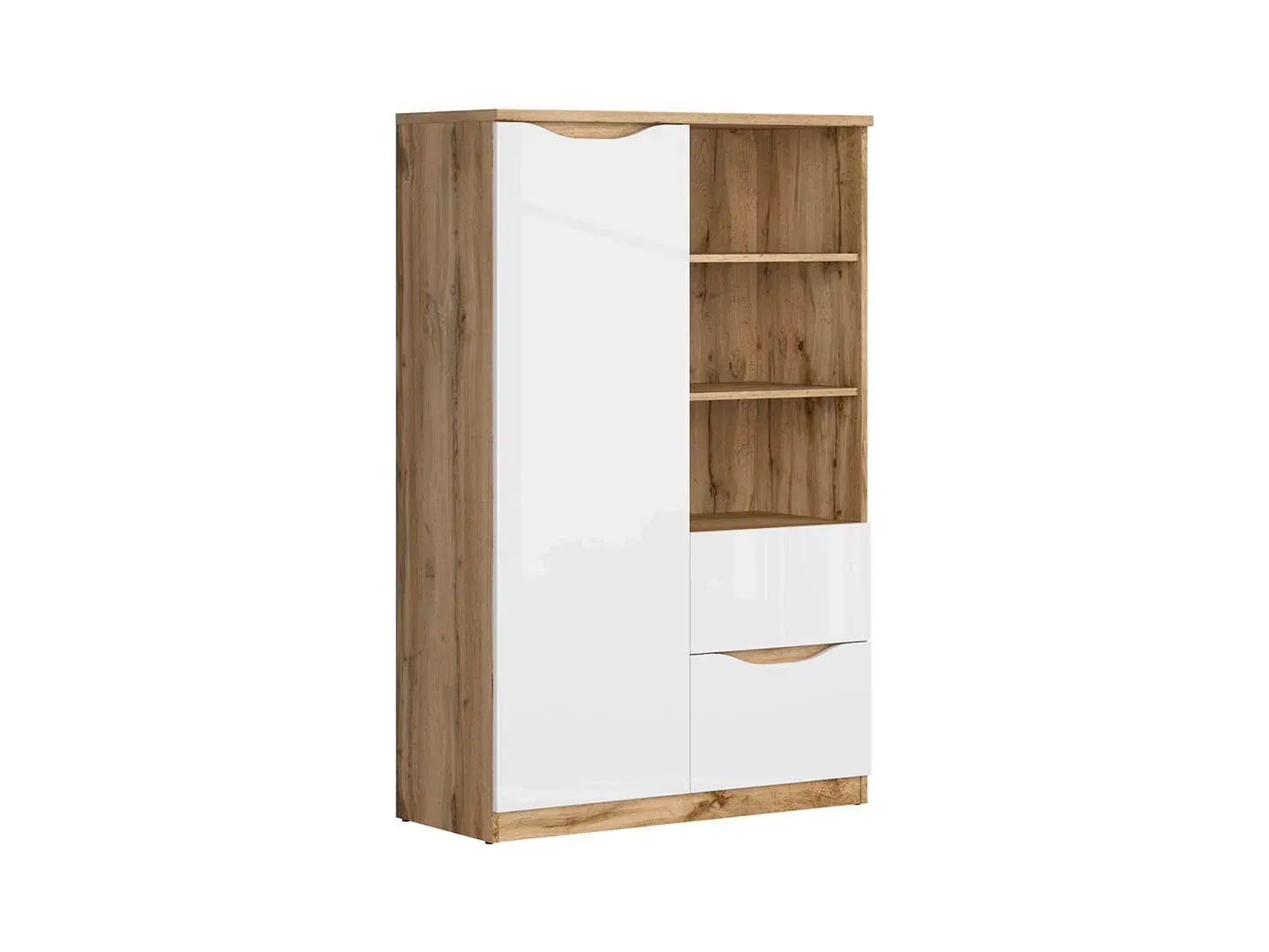 Regal Nuis s vratima 2 ladicama i 3 policama hrast Wotan