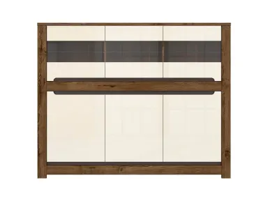 Vitrina Ruso s 6 vratima hrast april/crna mat