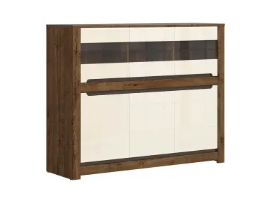 Vitrina Ruso s 6 vratima hrast april/biseran sjaj