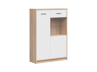 Vitrina Nepo Plus s 2 vratima hrast Sonoma/bijela