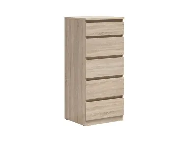 Komoda Tetrix s 5 ladicama bijeli sjaj
