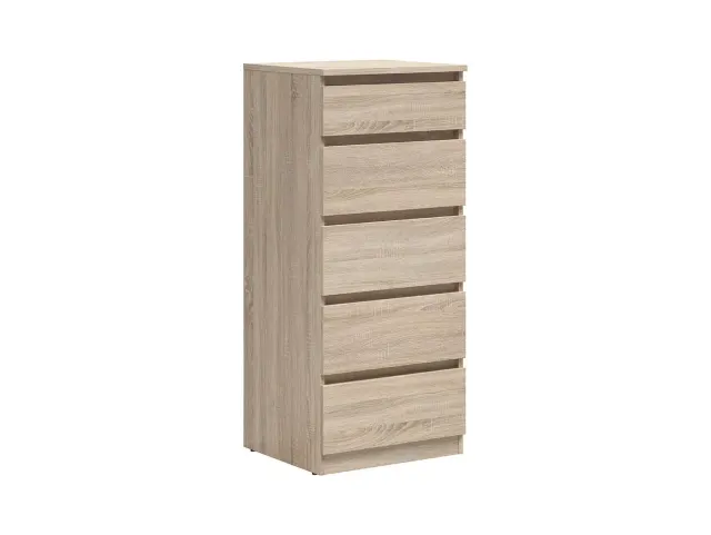 Komoda Tetrix s 5 ladicama bijeli sjaj