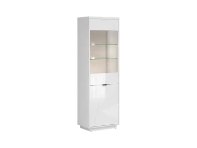 Vitrina Forn s 2 vratima bijeli sjaj/crna mat