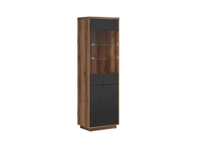 Vitrina Forn s 2 vratima hrast delano tamni/crna mat