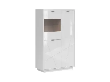 Vitrina Forn s 3 vratima bijeli sjaj/crna mat