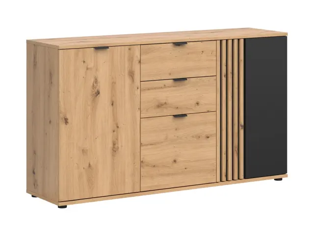 Komoda Vabres s 3 vratima i 2 ladicama hrast artisan lamele