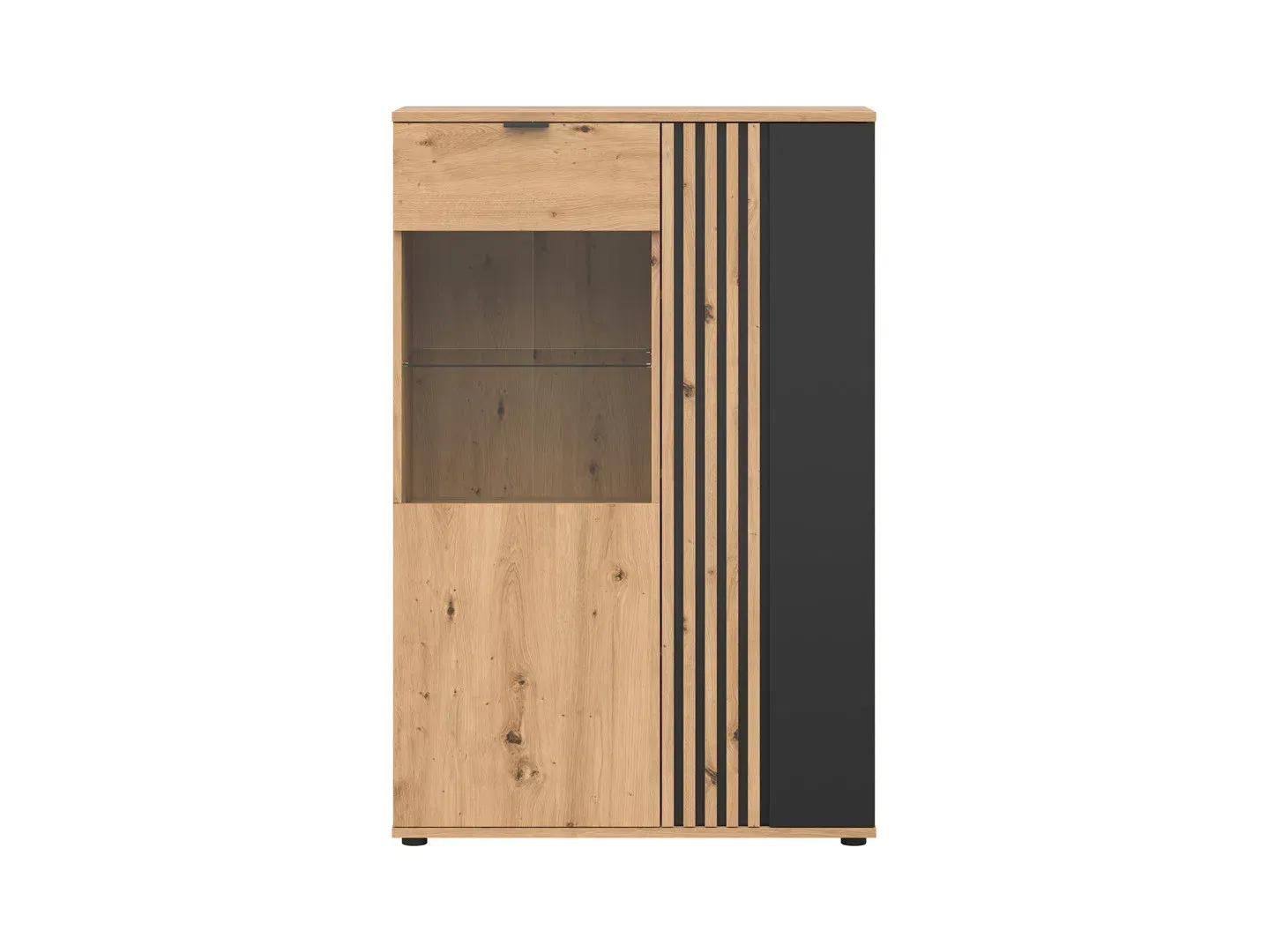 Vitrina Vabres s 2 vratima hrast artisan lamele — stražnji prikaz