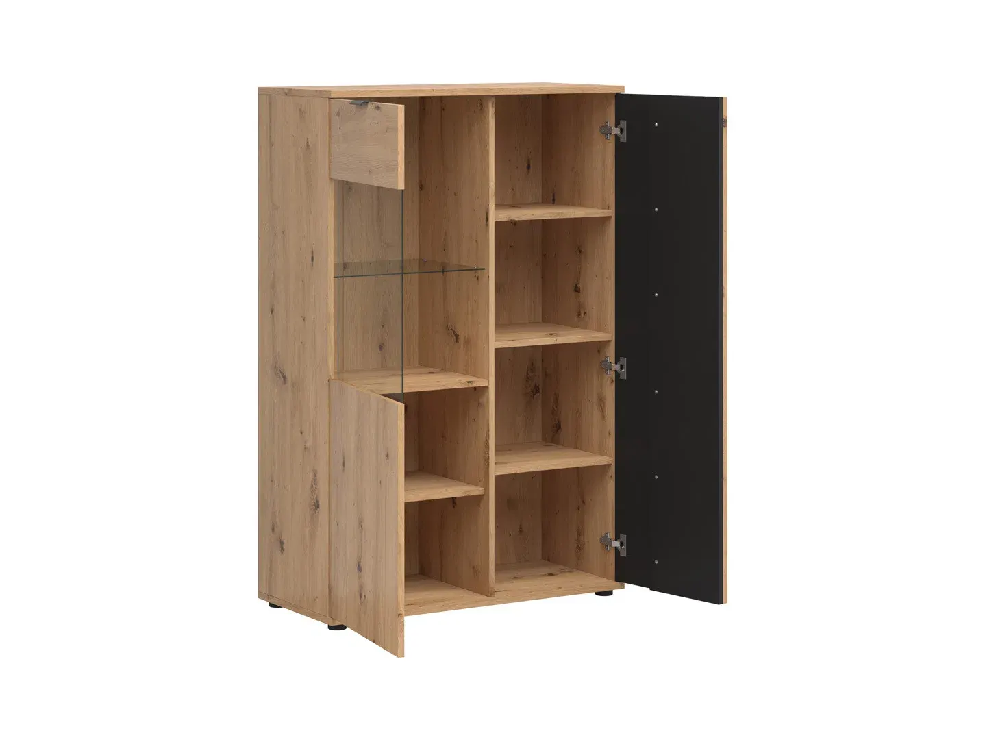 Vitrina Vabres s 2 vratima hrast artisan lamele — detalj