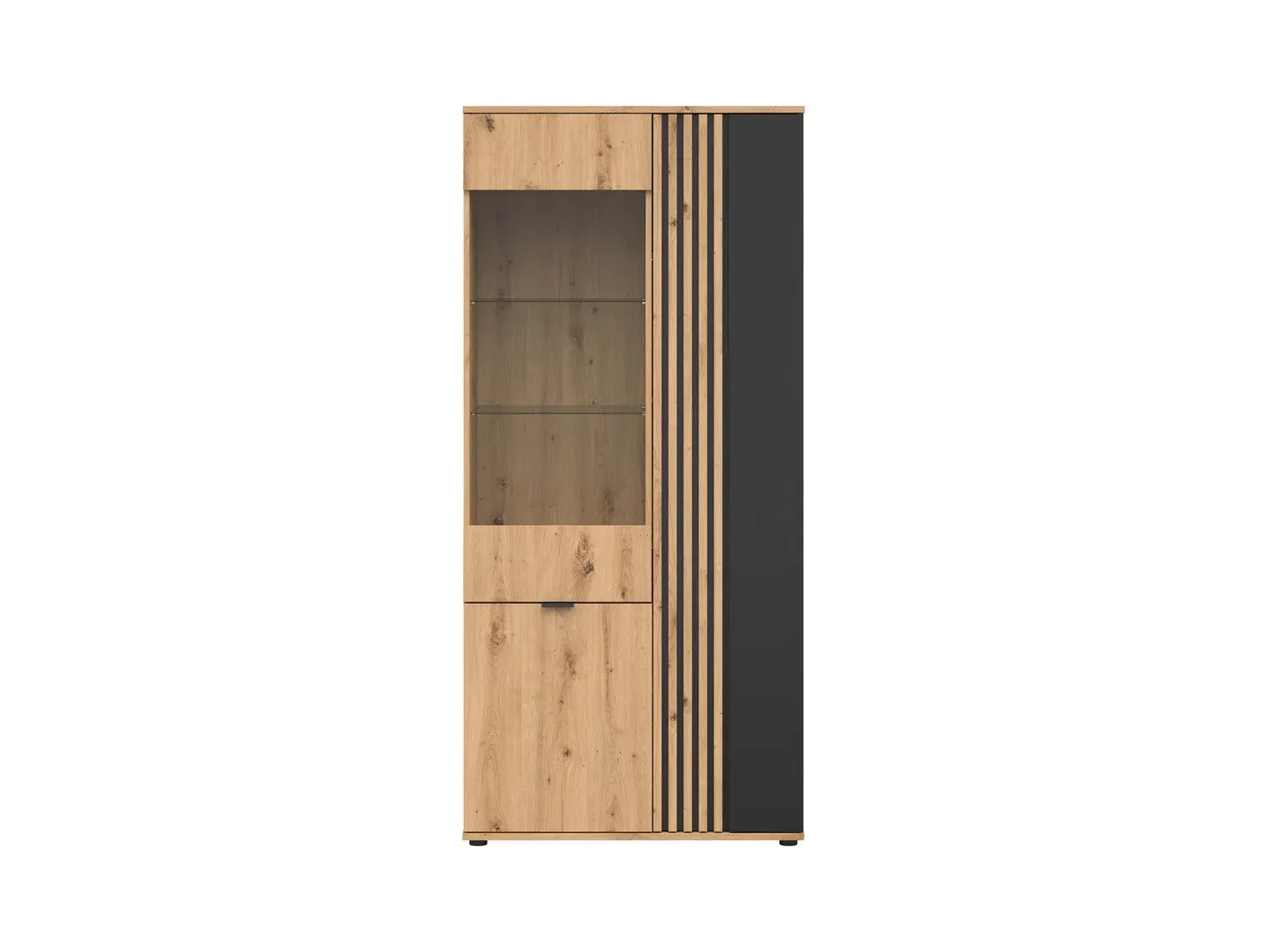 Vitrina Vabres s 3 vratima hrast artisan lamela — stražnji prikaz