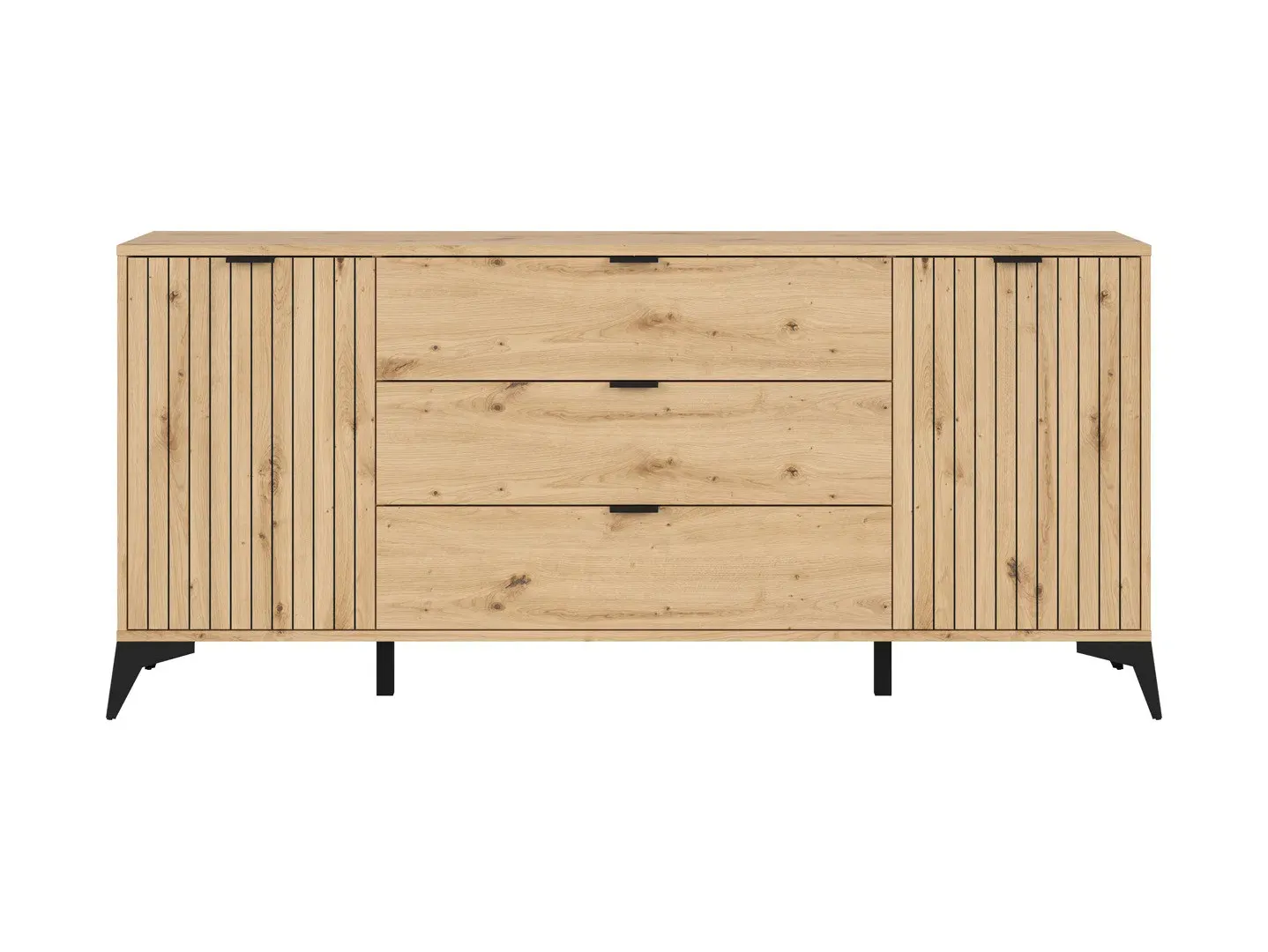 Komoda Lamea s 2 vratima i 3 ladicama hrast artisan — stražnji prikaz