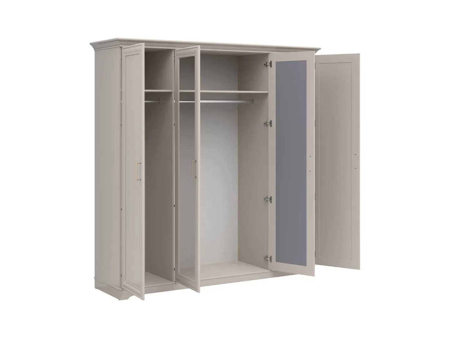 Ormar četverovratni Anga s ogledalom kašmir — detalj