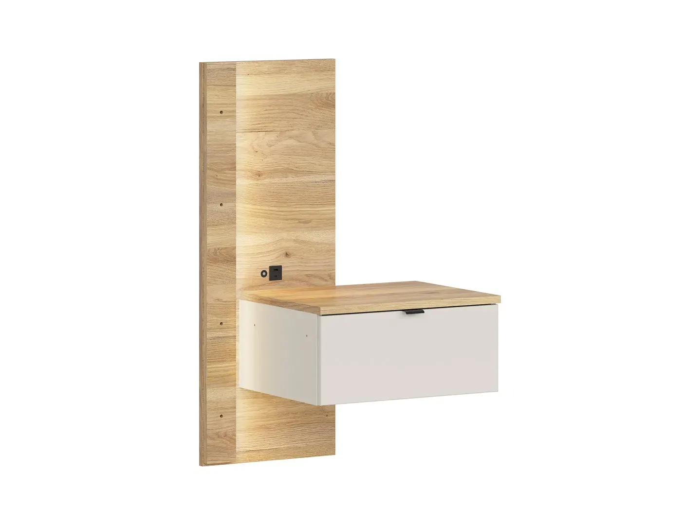 Noćni ormarić Glamour 50 desna s ladicom kašmir/hrast mauvella USB LED