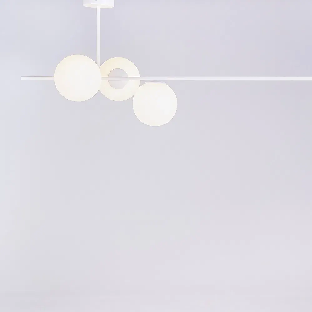 Viseća lampa BOBLER vodoravna – bijela — bočni prikaz