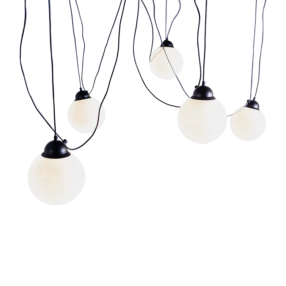Viseća lampa POPO staklo M 5 – crna