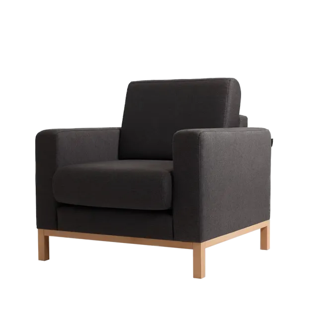 Naslonjač SCANDIC, Carbon, prirodni 90×82×90 | V&B Casa