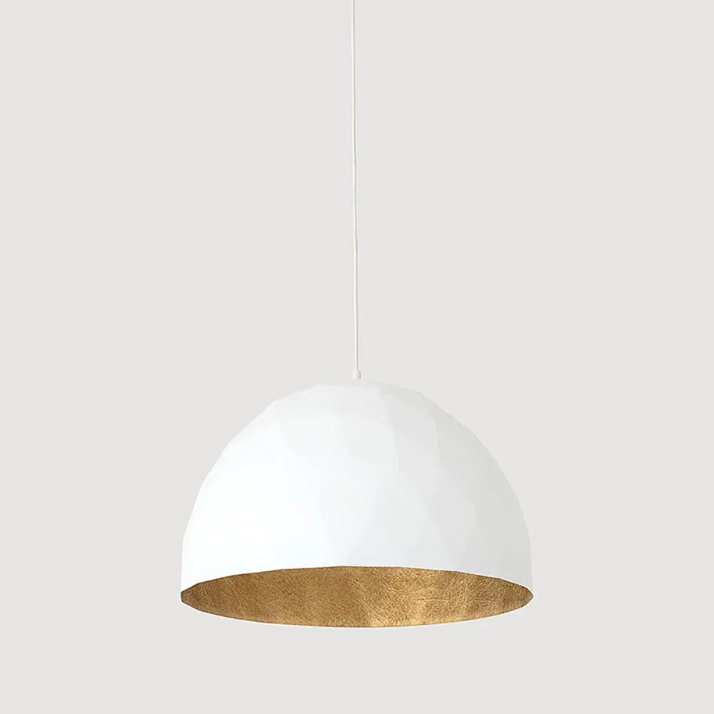 Plafonska lampa LEONARD L – zlatna-bijela — bočni prikaz