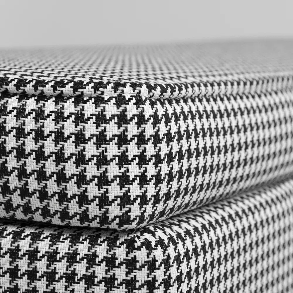 Tabure EDI 120, crna, tamni houndstooth — bočni prikaz