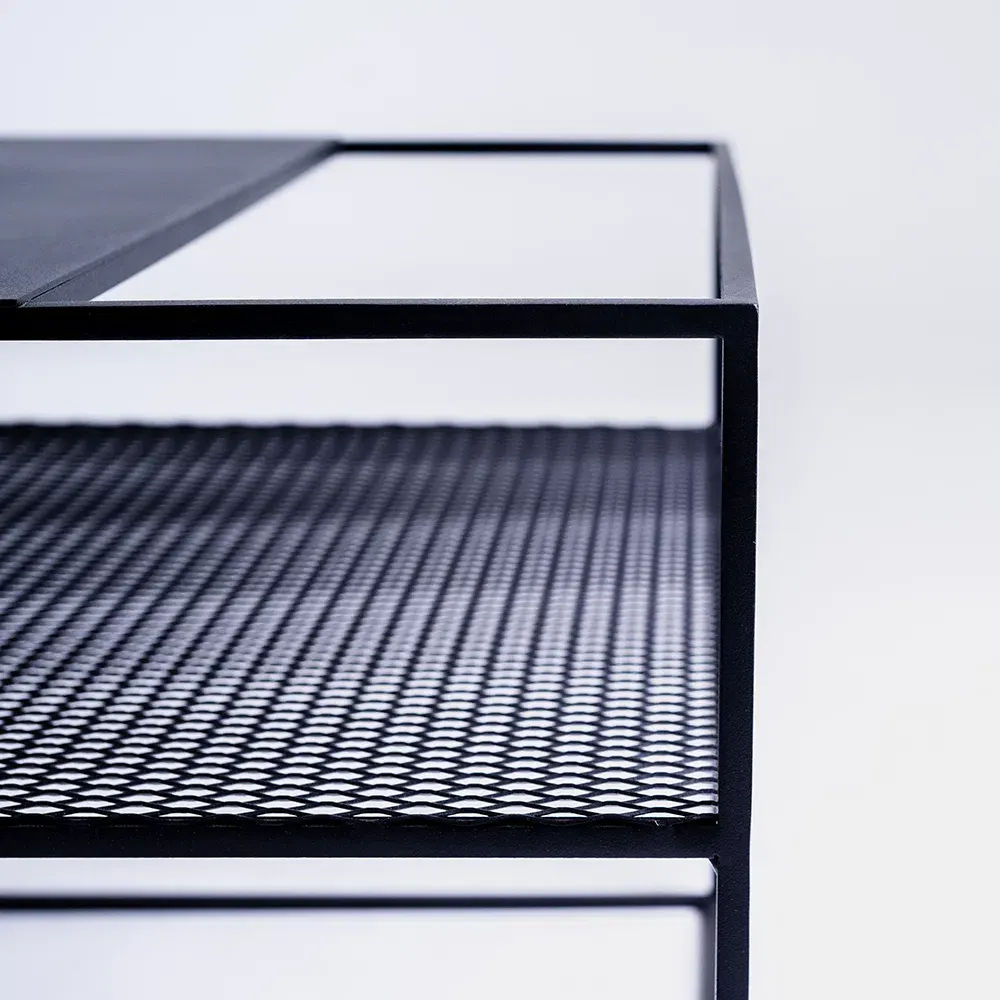 Klub stol MATRIX metal – crna — bočni prikaz