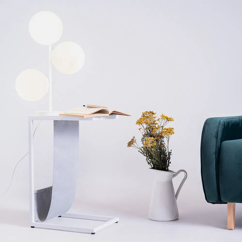 Stol lampa BOBLER – bijela — stražnji prikaz