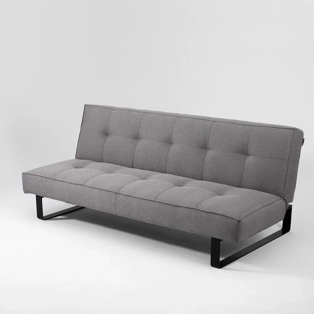 Dvosjed krevet, SLEEK, Steel, crna — bočni prikaz