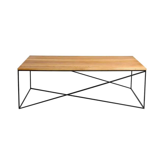 Klub stol MEMO masivno drvo 140, crna, hrast drvo 140×80×45 | V&B Casa