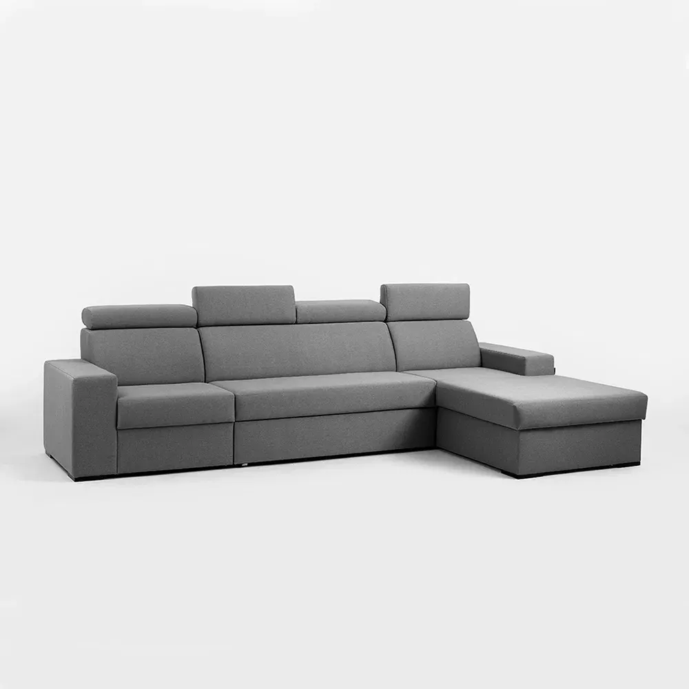 Kutna garnitura-krevet sofa ATLANTICA P, steel — stražnji prikaz