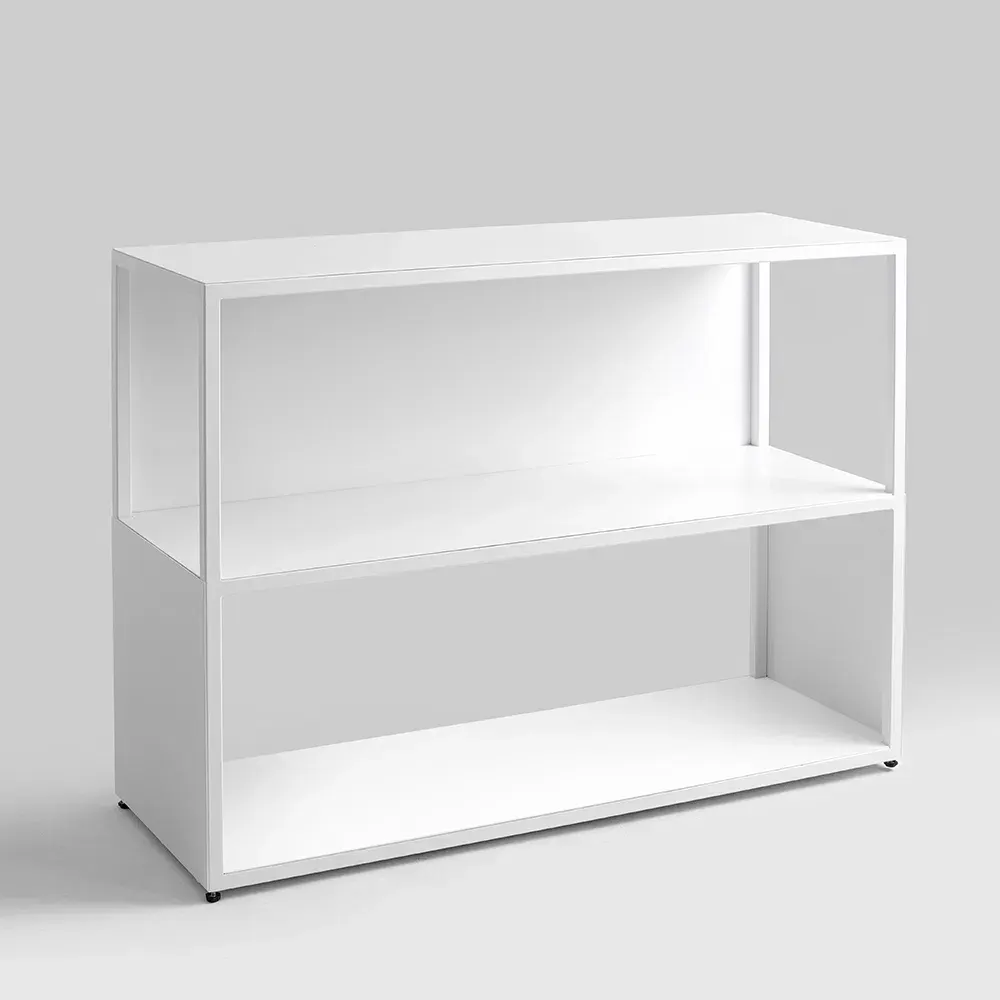 Knjižnica HYLLER SIDE metal, bijela — bočni prikaz