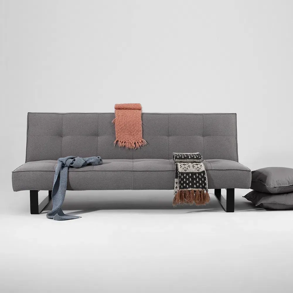 Dvosjed krevet, SLEEK, Steel, crna — stražnji prikaz