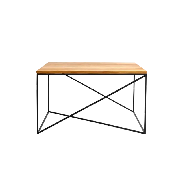 Klub stol MEMO masivno drvo, crna, hrast drvo 100×100×45 | V&B Casa