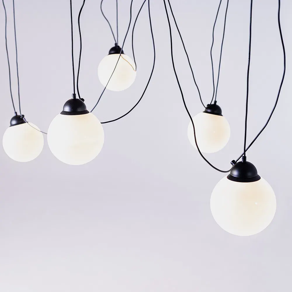 Viseća lampa POPO staklo M 5 – crna — stražnji prikaz