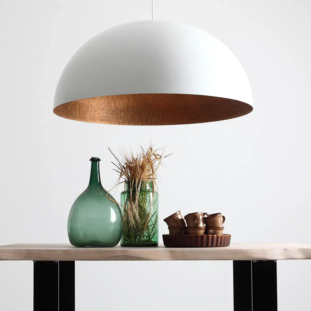 Plafonska lampa LORD 90 – bakreno-bijela — stražnji prikaz