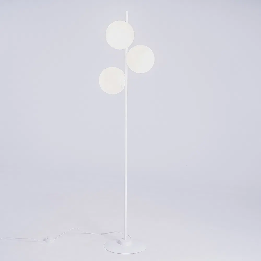 Podna lampa BOBLER – bijela — bočni prikaz