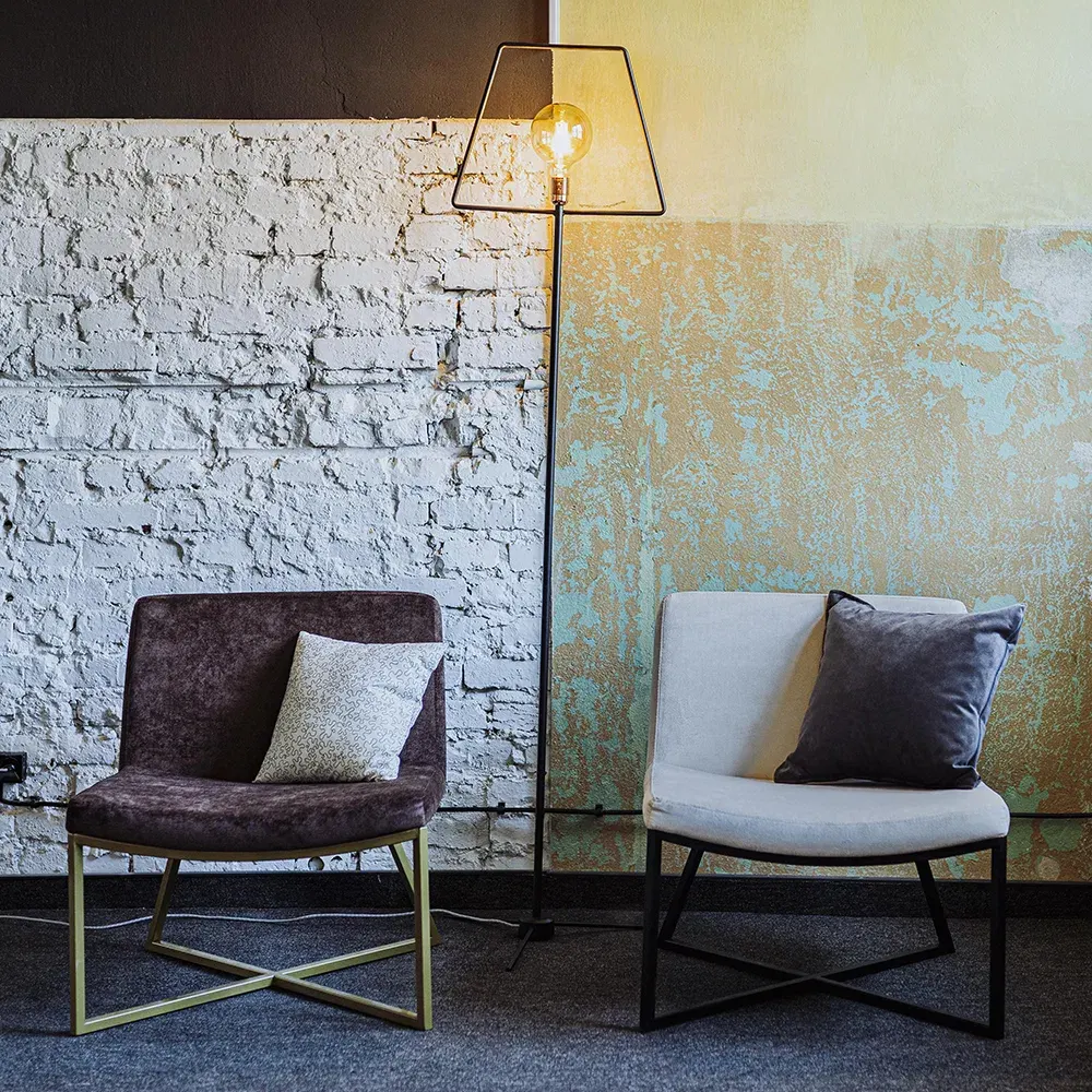 Naslonjač ZERO – svijetli houndstooth, bijela — detalj