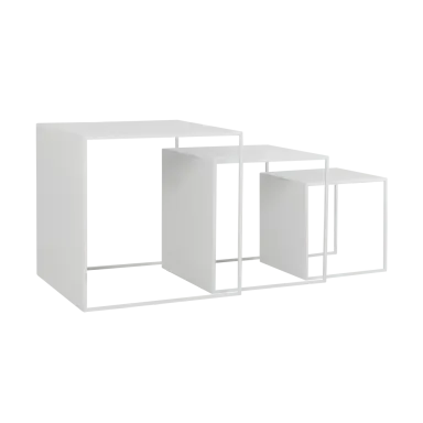 Komplet klub stolova 2WALL TRIO metal, bijela