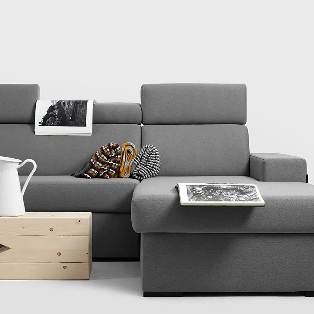 Kutna garnitura-krevet sofa ATLANTICA P, steel — lifestyle prikaz