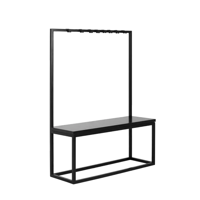 Stalak za kapute s klupa NEXT 120, crna 121×160 | V&B Casa