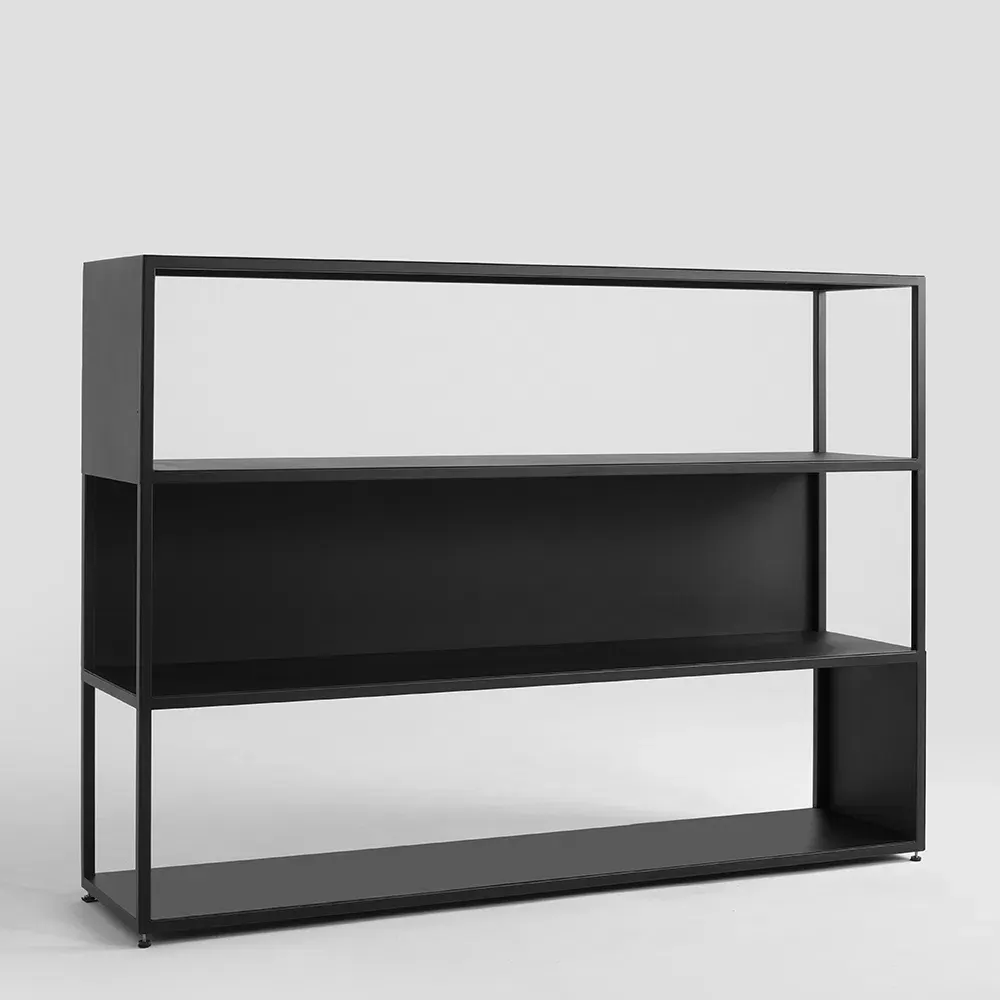 Knjižnica HYLLER SIDE metal, crna — detalj
