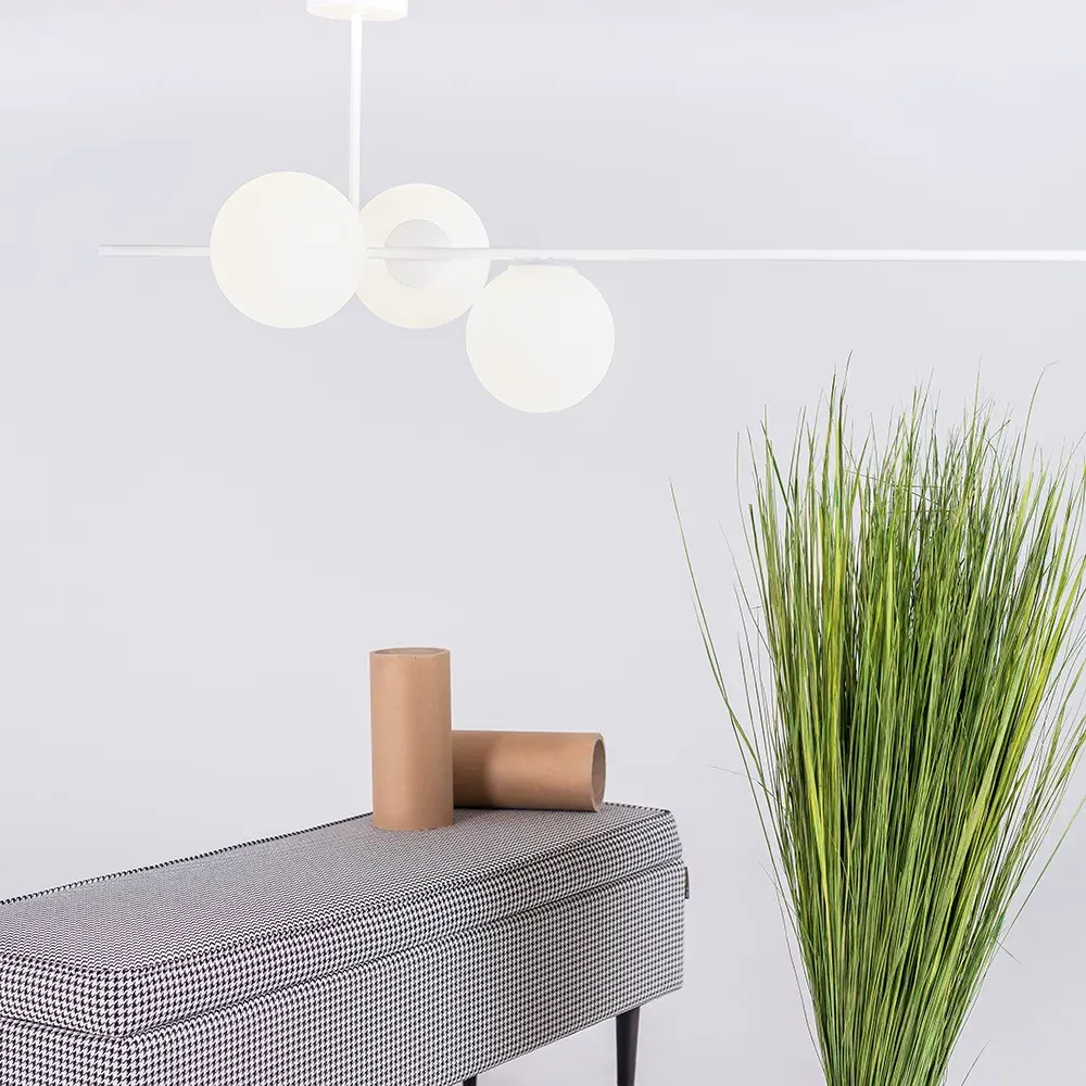 Viseća lampa BOBLER vodoravna – bijela — stražnji prikaz