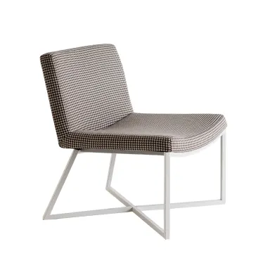 Naslonjač ZERO - svijetli houndstooth, bijela